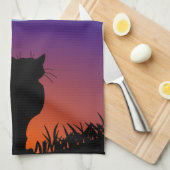 Serviette de chat Noir Chat Art Serviettes de thé (Quart Plié)
