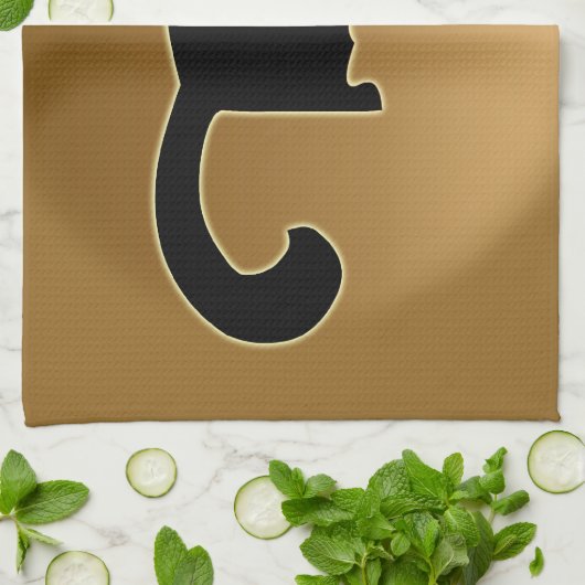 Serviette de chat Noir Chat Art Serviettes de thé  (Plié)