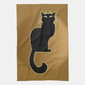 Serviette de chat Noir Chat Art Serviettes de thé  (Vertical)