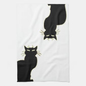 Serviette de chat Noir classique Serviettes de thé (Vertical)