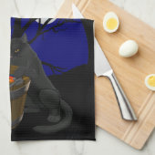 Serviette de chat Noir Serviettes de thé de chat É (Quart Plié)