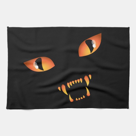 Serviette de chat Noir Serviettes de thé de chat É (Horizontal)