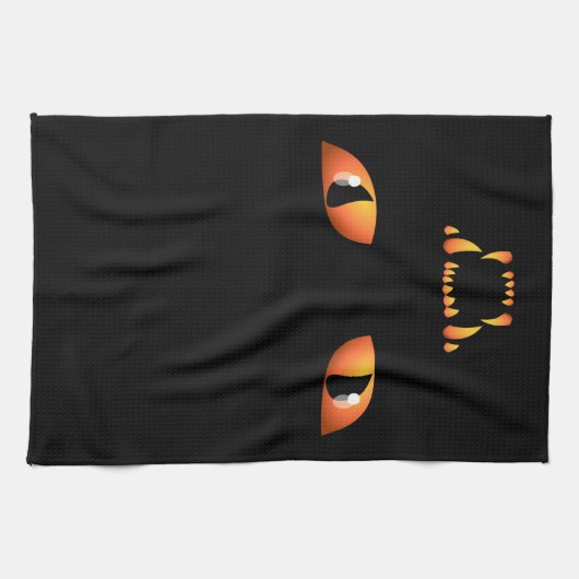 Serviette de chat Noir Serviettes de thé de chat É (Horizontal)