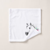 Serviette de cheval élégante garnie de fleurs coul (Gant de toilette)