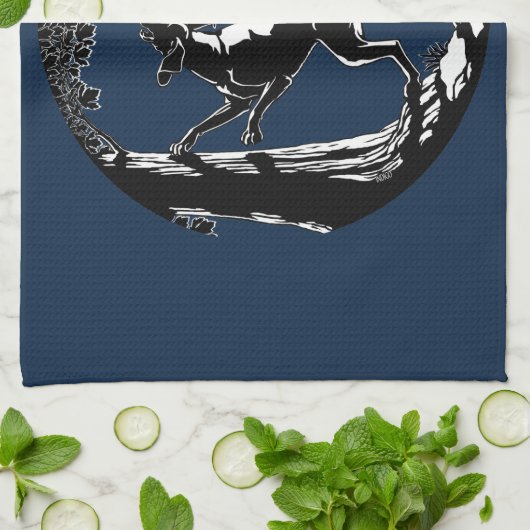 Serviette de chien Chasse Chien Art Serviette de t (Plié)