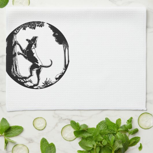 Serviette de chien Chasse Chien Art Serviette de t (Plié)