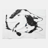 Serviette de chien de traîneau Husky Torchon de th (Horizontal)