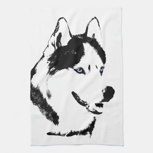 Serviette de chien de traîneau Husky Torchon de th (Vertical)
