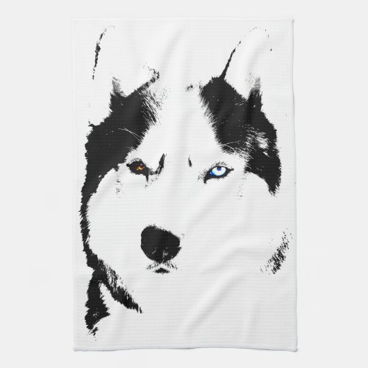 Serviette de chien de traîneau Husky Torchon de th (Vertical)
