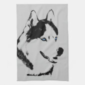 Serviette de chien Husky Husky / Serviette de thé  (Vertical)