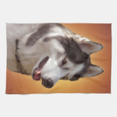 Serviette de chien Husky Serviette de thé de malam (Horizontal)