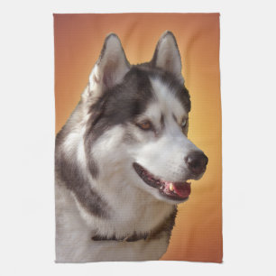 Serviette de chien Husky Serviette de thé de malam