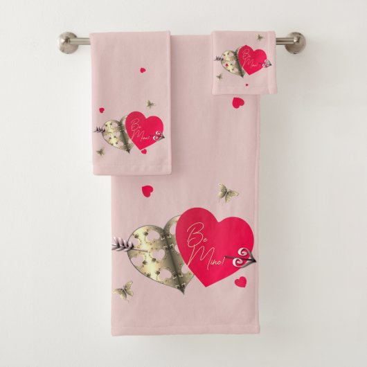 Serviette de coeur de Saint Valentin (En situation)