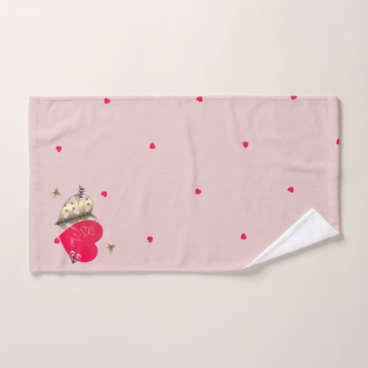 Serviette de coeur de Saint Valentin (Serviette à main)