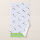 Serviette de colibri vert monogramme (Serviette à main)
