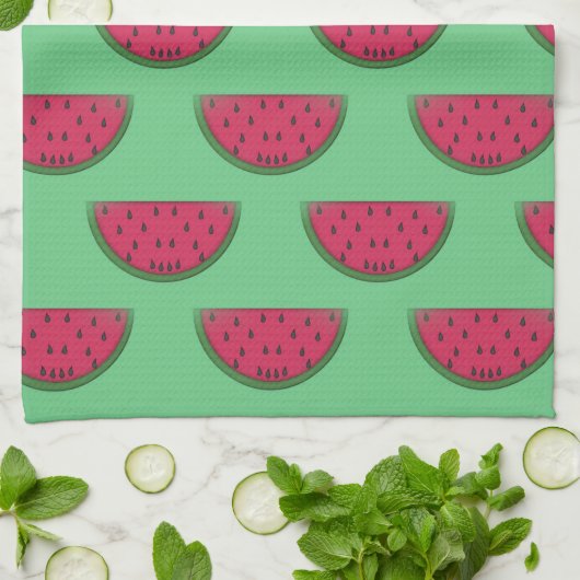 Serviette de conception de cuisine de pastèque (Plié)