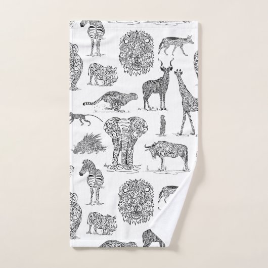 Serviette de conception de la faune africaine (Serviette à main)