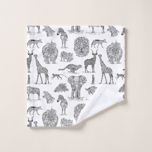 Serviette de conception de la faune africaine (Gant de toilette)