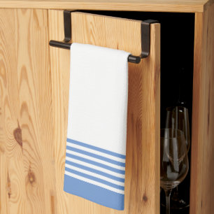 Serviette de cuisine à bandes blanches personnalis