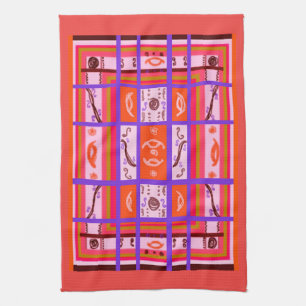 serviette de cuisine à carreaux girl power