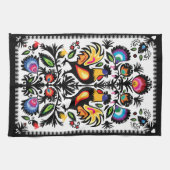 Serviette de cuisine à composition folklorique uni (Horizontal)