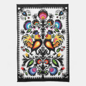 Serviette de cuisine à composition folklorique uni (Vertical)