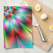 Serviette de cuisine à deux fleurs (Quart Plié)