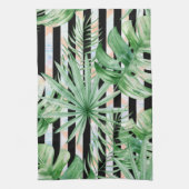 Serviette de cuisine à feuilles tropicales (Vertical)