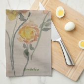 Serviette de cuisine à fleurs (Quart Plié)