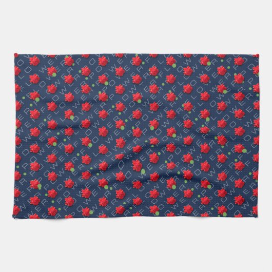 Serviette de cuisine à fleurs (Horizontal)