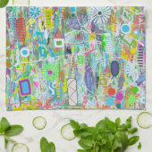 Serviette de cuisine à fleurs (Plié)
