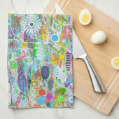 Serviette de cuisine à fleurs (Quart Plié)