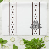 serviette de cuisine à fleurs blanches Relax Cup f (Plié)