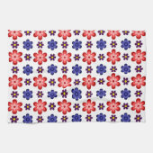 Serviette de cuisine à fleurs bleues violettes rou (Horizontal)