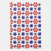 Serviette de cuisine à fleurs bleues violettes rou (Vertical)
