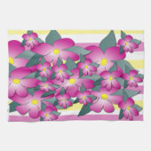 Serviette de cuisine à fleurs numérique rose (Horizontal)