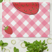 Serviette de cuisine à la fraise (Plié)