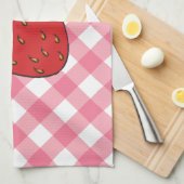 Serviette de cuisine à la fraise (Quart Plié)
