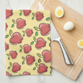 Serviette de cuisine à la pomme rouge fraîche (Quart Plié)