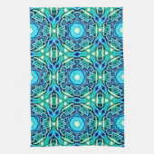 Serviette de cuisine à motif bleu vert (Vertical)
