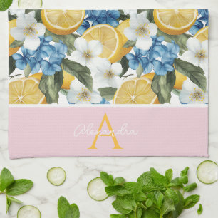 Serviette de cuisine à motif citron personnalisée
