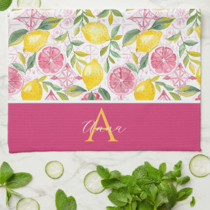 Serviette de cuisine à motif citron personnalisée