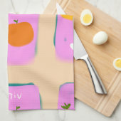 serviette de cuisine à motif de fruits (Quart Plié)