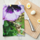 serviette de cuisine à motif de pensée violette1 (Quart Plié)