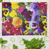 serviette de cuisine à motif de pensée violette2 (Plié)