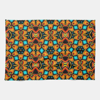 Serviette de cuisine à motif rouge orange