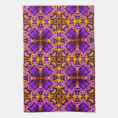 Serviette de cuisine à motifs violet jaune (Vertical)