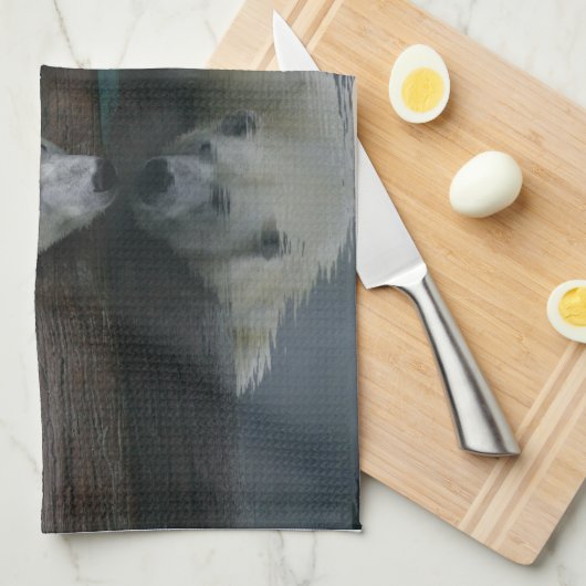 Serviette de cuisine à oreille polaire Décor (Quart Plié)