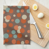 Serviette de cuisine à points Brown rétro (Quart Plié)