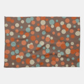 Serviette de cuisine à points Brown rétro (Horizontal)